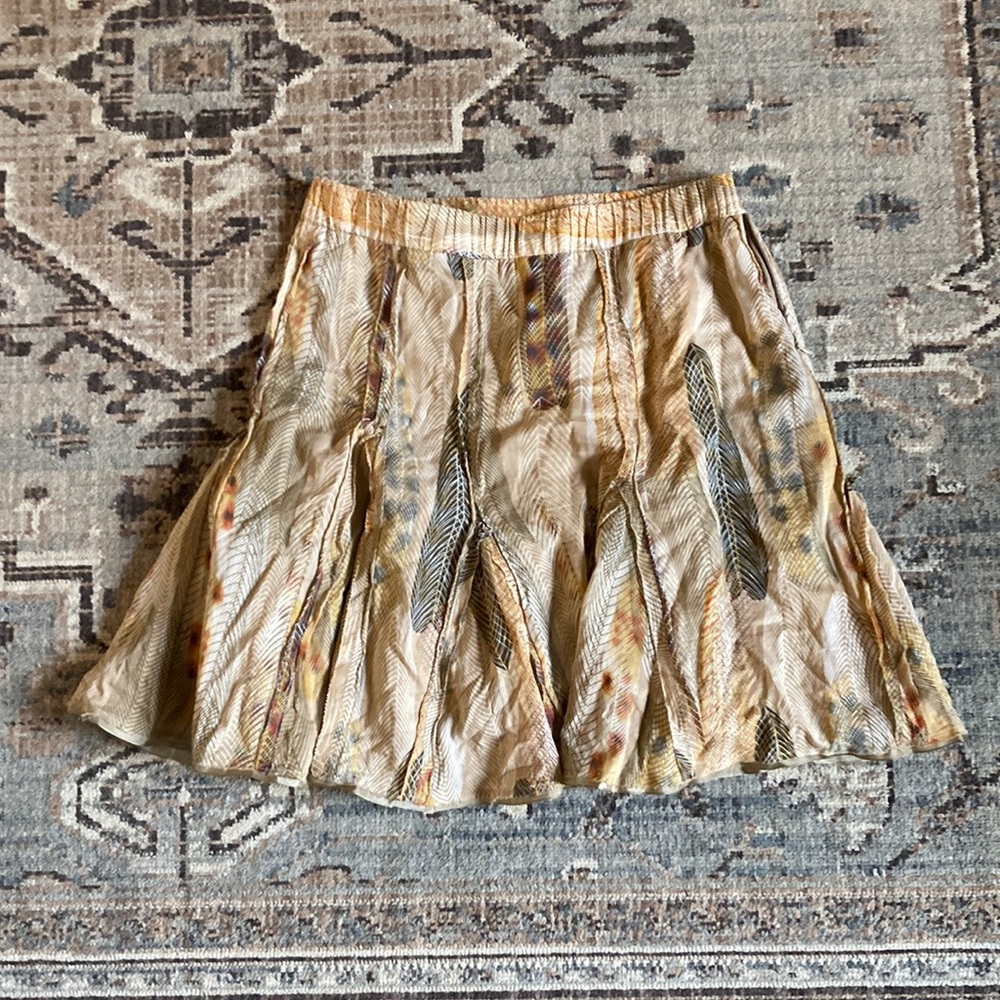 Anthropologie Fei brown feather skirt